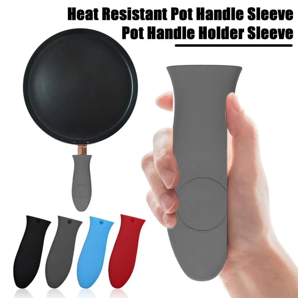 

Silicone Pot Handle Cover Sleeve Anti-scalding Potholder for Cast Iron Skillet Flexible Rubber Sleeve Kitchen Accessory for Pans