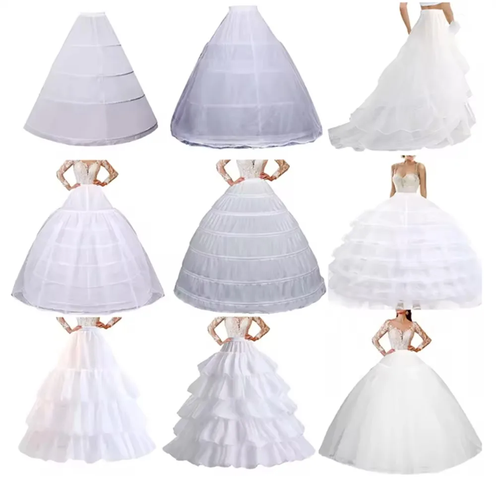 أنيقة الزفاف ثوب نسائي تحتية الكرة ثوب كرينولين زلة تأثيري لوليتا تنورة Bridae فستان حفلة موسيقية تنورات #1