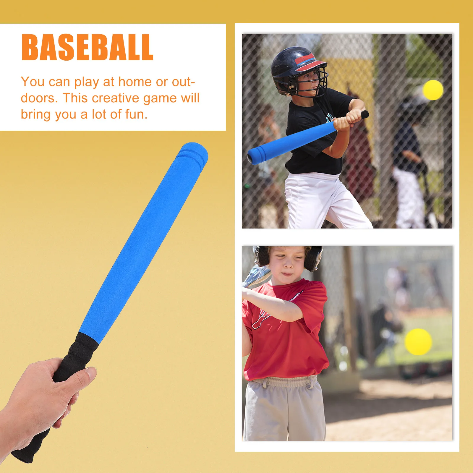 Bate de béisbol de espuma para niños, juego de práctica de palo EVA suave para niños pequeños, ejercicio de juego al aire libre, juguete de habilidad de coordinación mano-ojo para niños