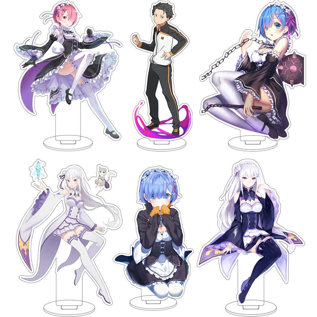 Figurines en acrylique de 16 cm, Re:ZERO - Commencer une nouvelle vie dans un autre monde, Rem, Emilia, Natsuki, Subaru, Beatrice, ornements, cadeaux