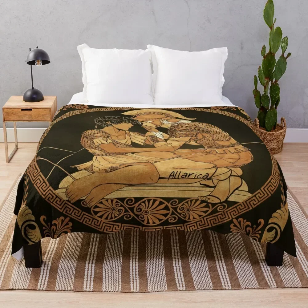 

Achilles Bandaging Patroclus Throw Blanket Cozy Sofa Blanket for TV Watching Napping