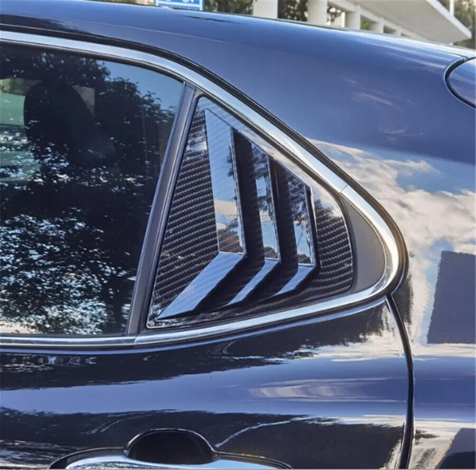 Carbon Fiber Look Rear Window Louvers & Shutters Trim For Toyota Camry 2018-2022