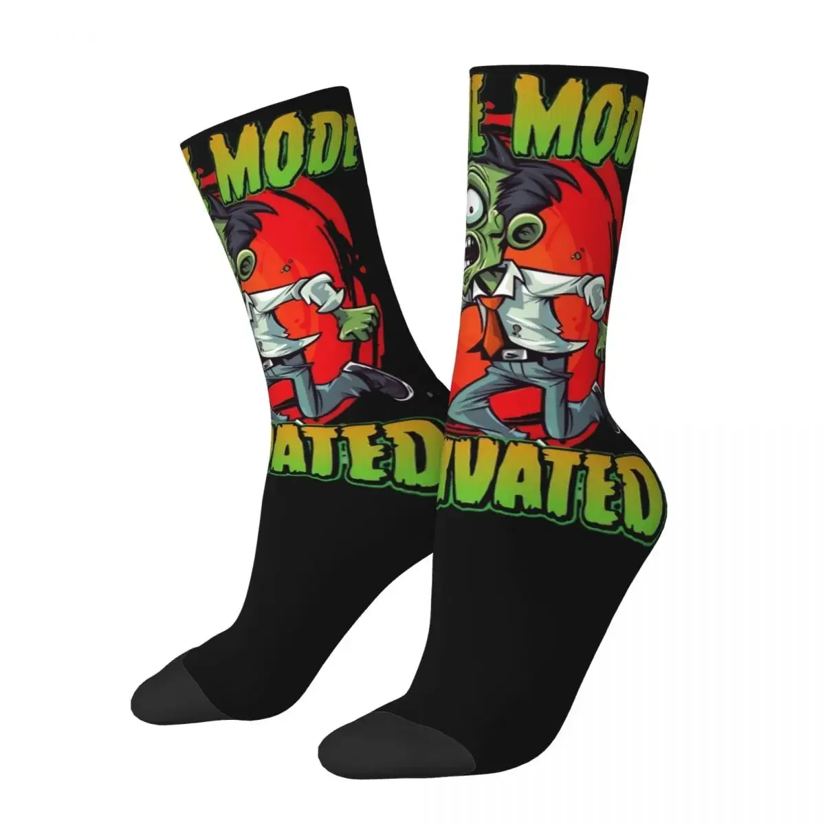 

Men Zombie Mode Activated Halloween Socks Warm Funny Happy Horror Socks Novelty Stuff Middle TubeCrew Socks Best Gift Idea