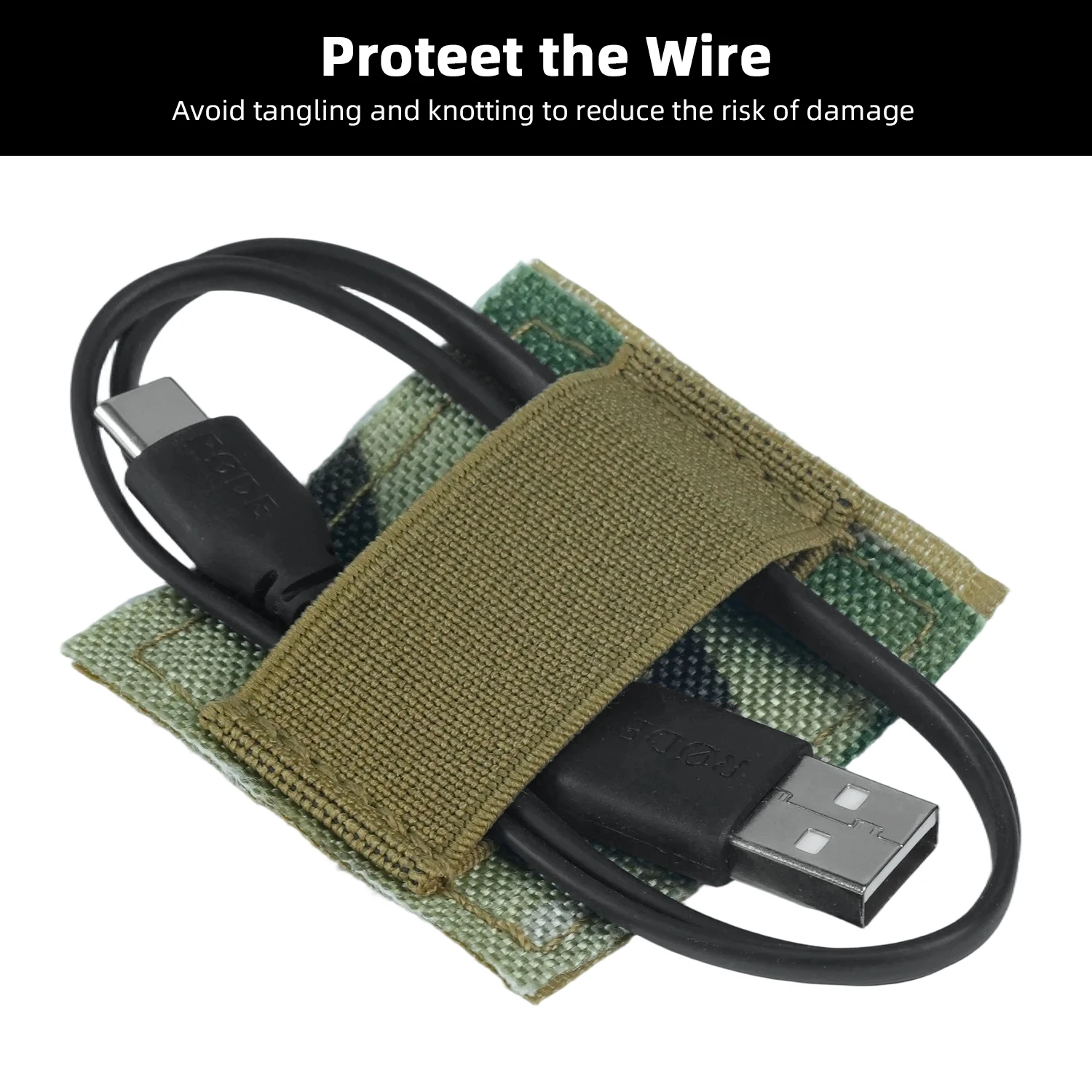 BOOIU Tactical Headset Wire Harness Strap Elastic Organizer Nylon Headset Wire Harness Hook Loop Sticker Helmet Sticker