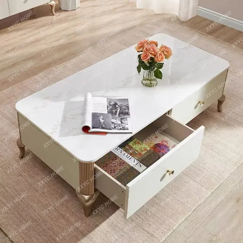 

Light Luxury TV Cabinet Coffee Table Combination Modern Simple Living Room Solid Wood Video Cabinet Storage Cabinet
