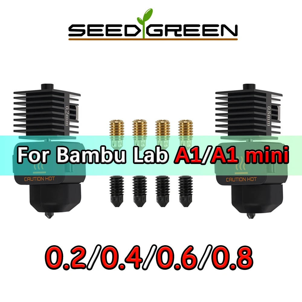Hotend for Bambu Lab A1 Mini Assembly Hotend Kit 0.2 0.4 0.6 0.8MM Replaceable Nozzle for 3D Printer Bamboo Lab A1/A1 Mini
