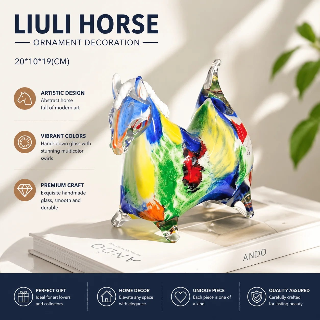 New Chinese-style Colored Glaze Home Decoration Tangma Statuette Ornament Living Room Entrance Decoration Housewarming Gifts