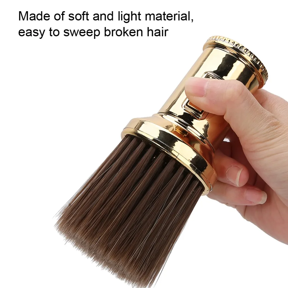 Soft Bristle Multifunctional Broken Hair Sweep Brush Gold Color Light Hair Brush Neck Duster Brush Multipurpose Professional