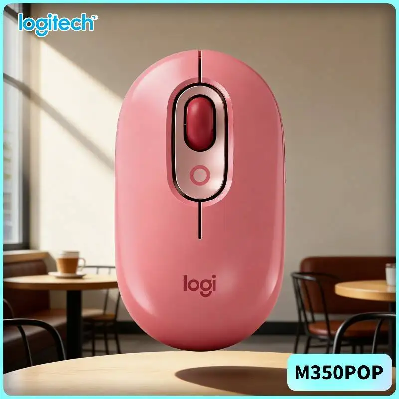 Logitech M350 POP Wireless Mouse 3 Buttons Optical Detector Slim Compact Quiet for Mini Netbook and Portable Laptop Device