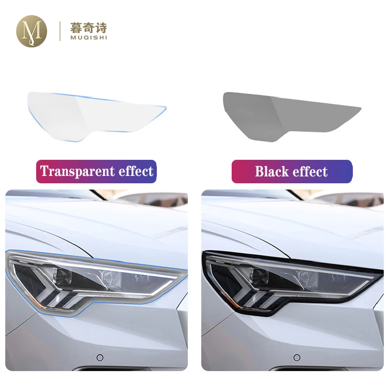 For Kia Seltos 2023 Car Exterior PPF protective film Headlamp scratch protection TPU transparent film Smoked black Accessories