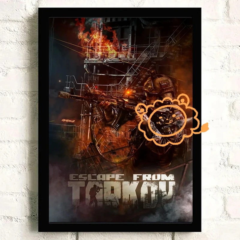 Video Game Escape From Tarkov Poster Anime gunfight Solider Canvas Printing Poster Wall Art Decoration For Home room Decoration