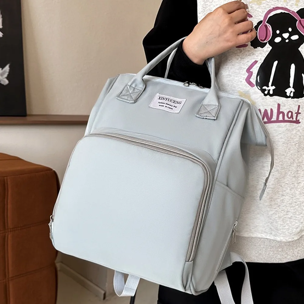 Multifunctional Mommy Backpack Large Capacity Solid Color Baby Diaper Bag Portable Wear-resistant Mommy Shoulder Bag Mother