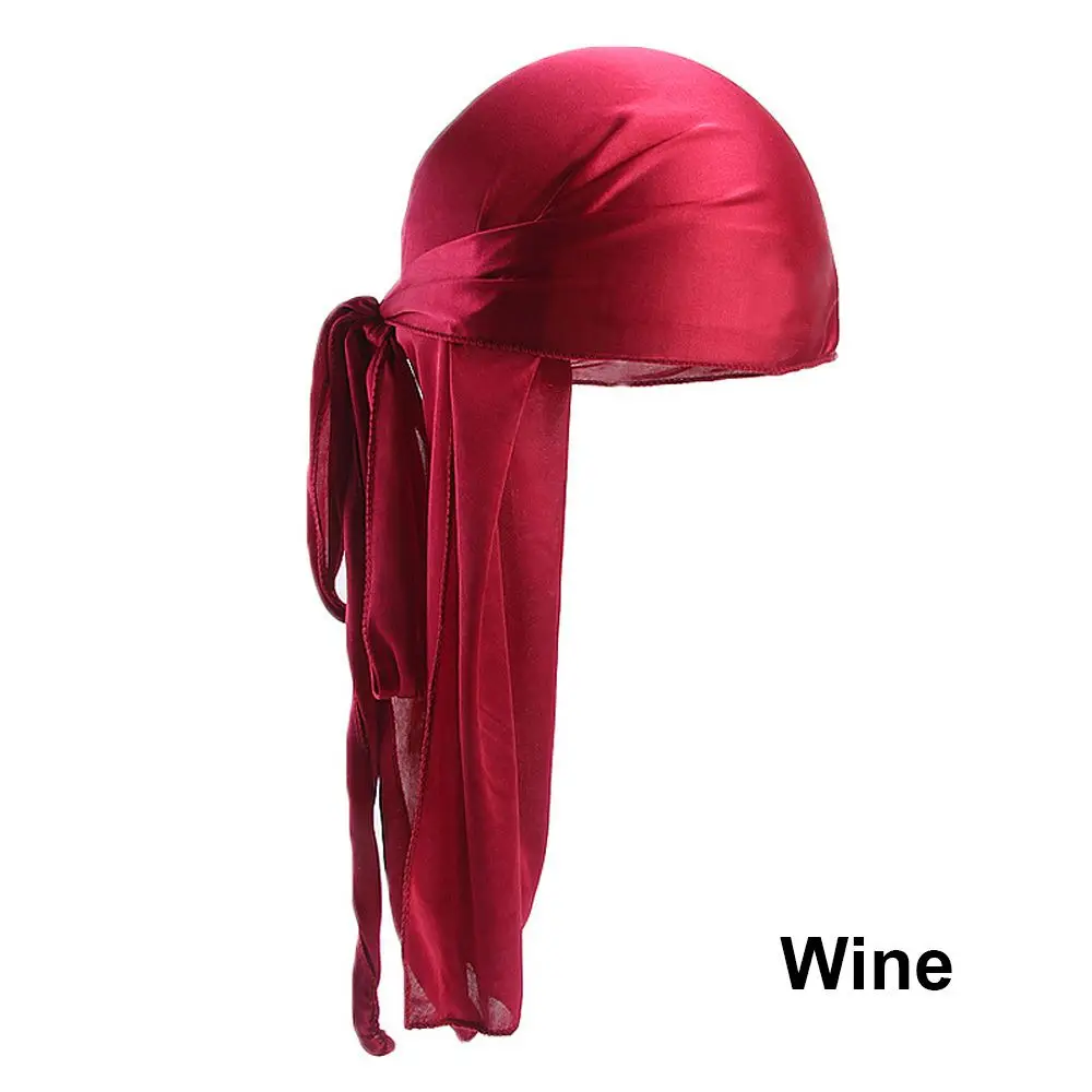 Adjustable Fashion Headwrap Cancer Head Scarf Pre-Tied Pirate Hat Turban Hijab Bandana Silk Durag