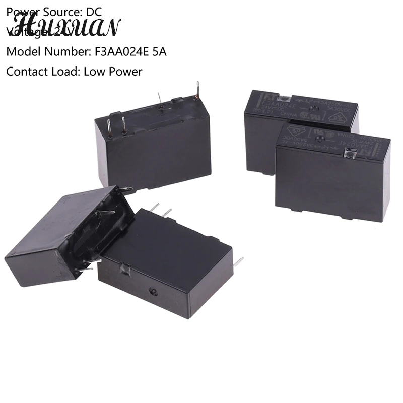 5PCS 24V Relay F3AA024E 5A 24VDC F3AA012E F3AA005E Normally Open 4 Feet Relay 5A