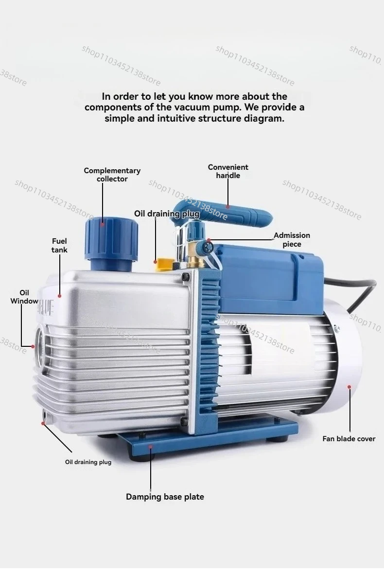 Vacuum Pump FY-1.5H-N Mini 1.5L Vacuum Pump Air Conditioning Refrigeration Experiment Filtration Vacuum Extraction