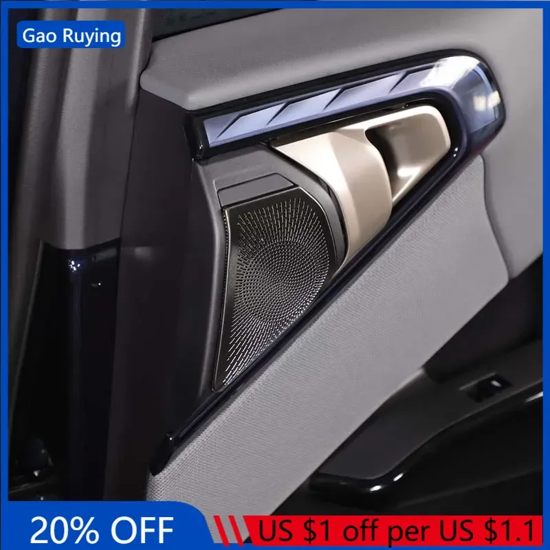 

Gao Ruying For BMW X3 G45 2025-2026 Stainless Steel Black Car Rear Door Horn Cover Trim Interior Car Accessories