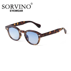 SORVINO 2025 Round Retro Rivet Tortoiseshell Sunglasses Women Men Brand Design Vintage Leopard Blue Len Square Sun Glasses UV400