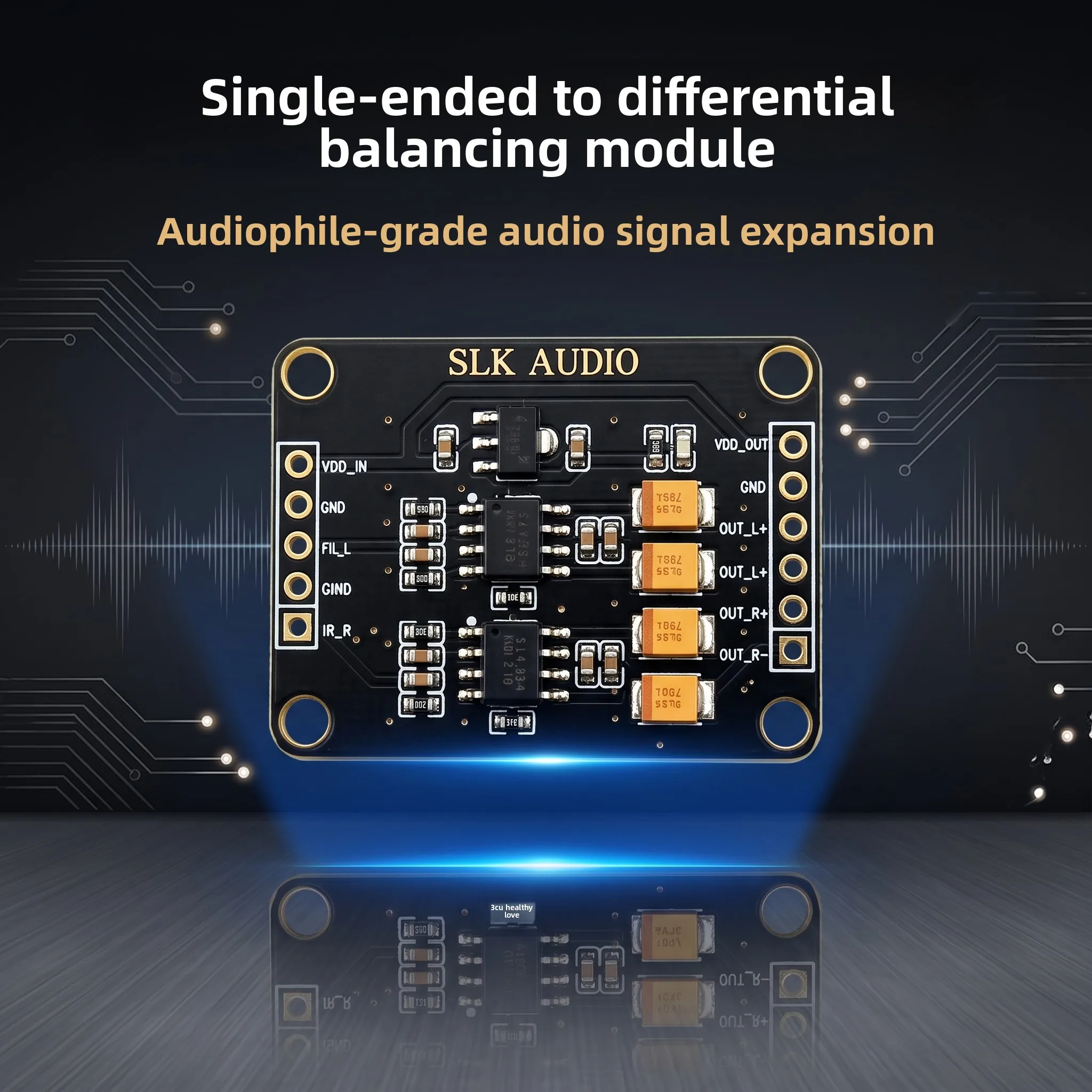 Audio Analog Single Ended Input To Differential Balanced Analog Output Module DIY Conversion Board, Differential