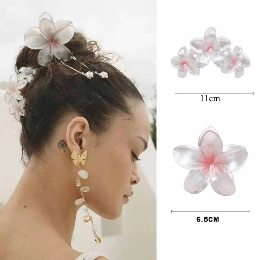 مشبك شعر بلوميريا وفرانجيباني ، دبوس شعر بسيط متدرج ، نمط Ins ، مشبك زهور #3