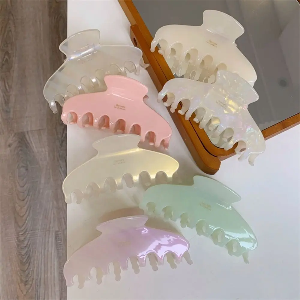 Geometric Hair Claws Acetic Acid Shark Clips Girls Simple Minimalist Jelly Color Large Hairpin For Women Hair Accessories