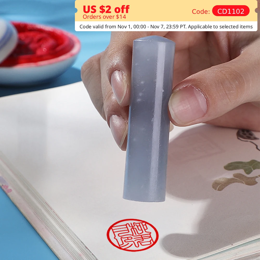 Natural Stone Stamp Seal Custom Hanko Chinese Korea English Name Stamps Calligraphy Signature Creative Gift