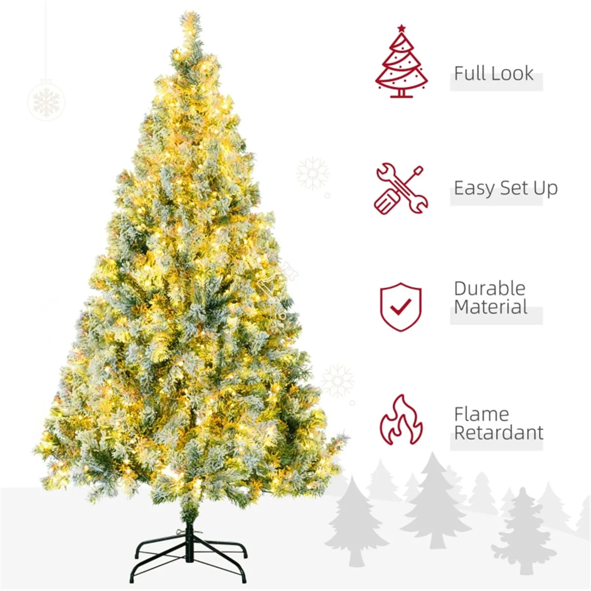 6ft Christmas Tree Decoration Lighting, Packaged Warm White Courtyard Indoor Usable