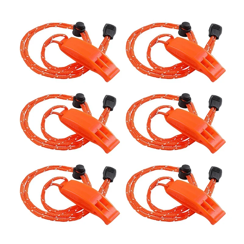 

6PCS Emergency Whistles, Loud Shrill Hiking Safety Whistle For Outdoor Climbing Camping Survival Rescue Signal