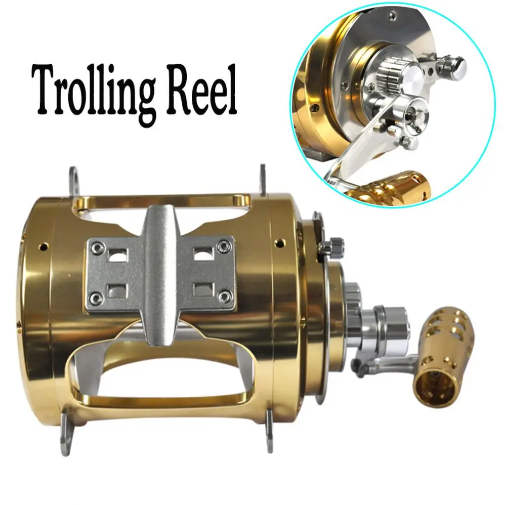 Deep Sea Big Game Fishing Reel Heavy Duty Saltwater Boat Wheel Marine Tuna Matel 80W Speed Trolling Reel