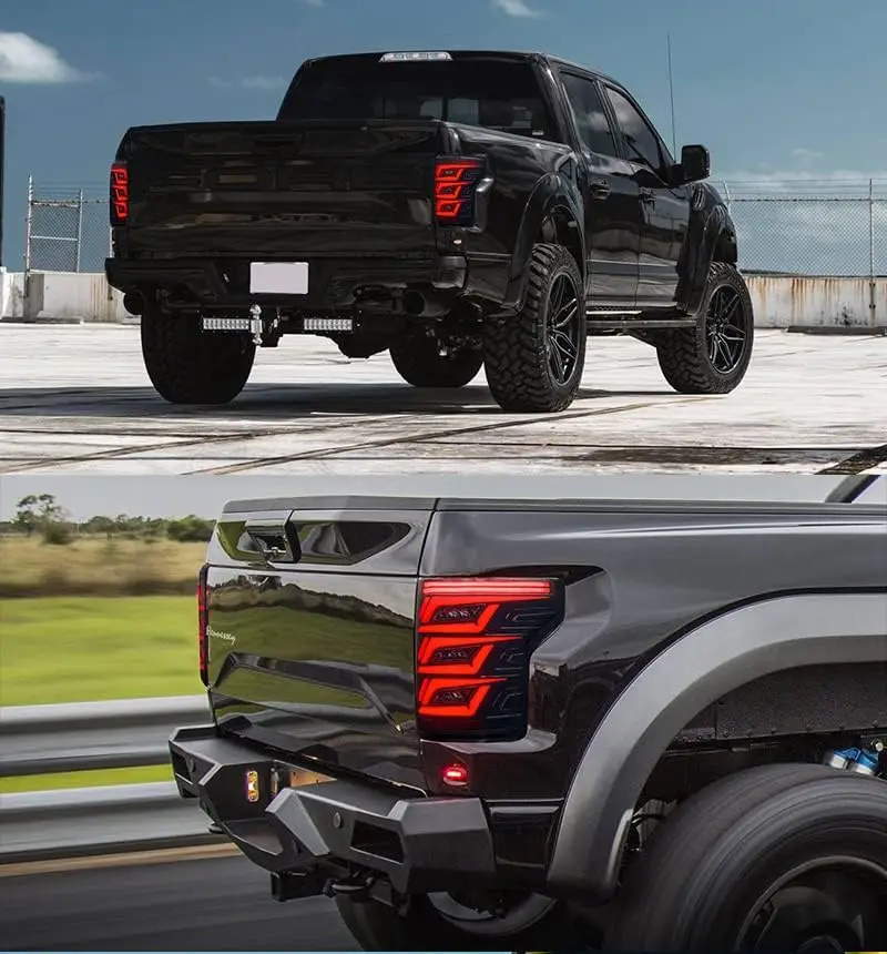 1Set LH + RH LED أضواء خلفية لفورد F-150 F150 2015-2020 متتابعة بدوره إشارة الجذع الخلفية مصابيح الفرامل الجمعية #5