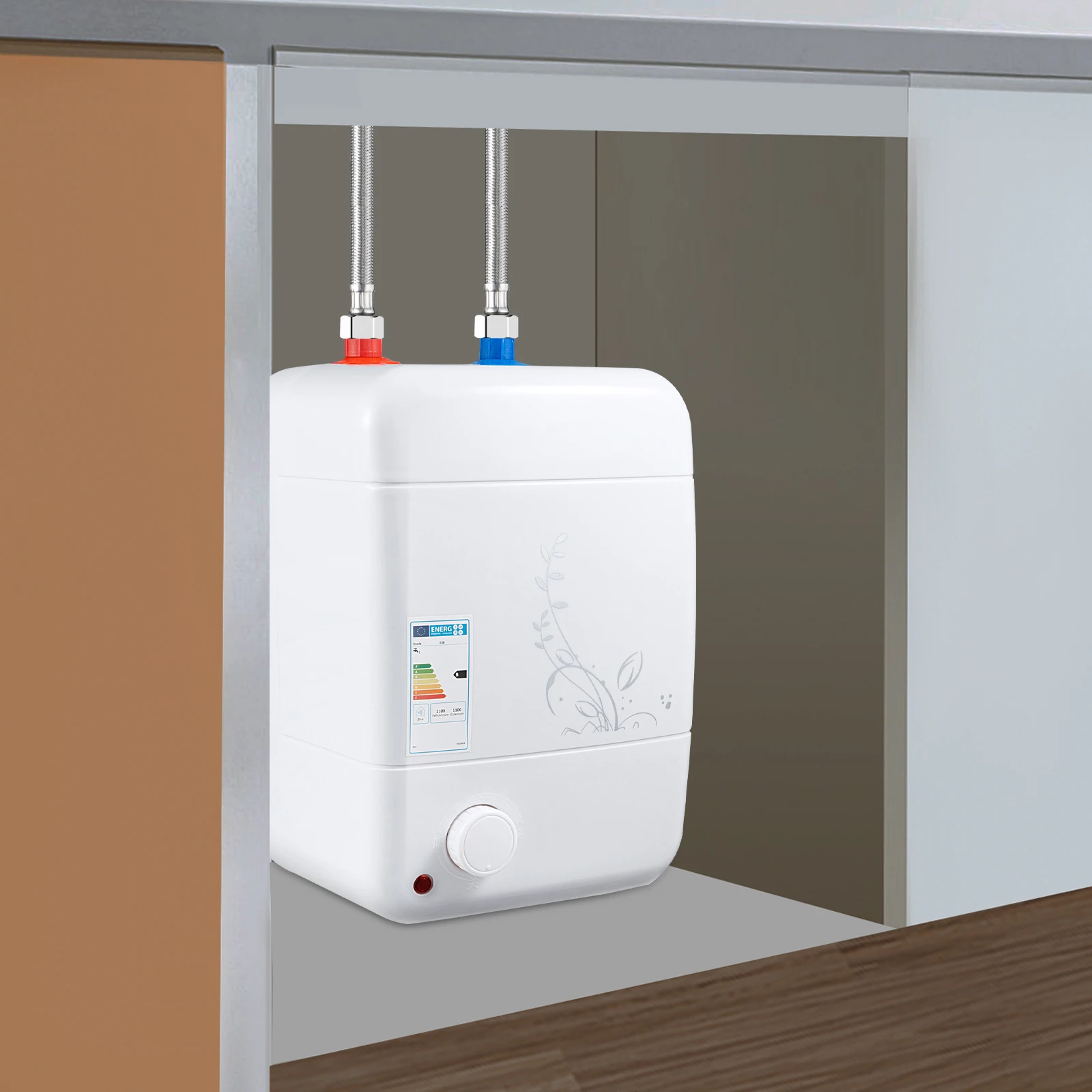 Caldera de baja presión de 10L, caldera de agua caliente de 1500W con protección IPX4, almacenamiento compacto de agua caliente para cocina, Bar, Hospital