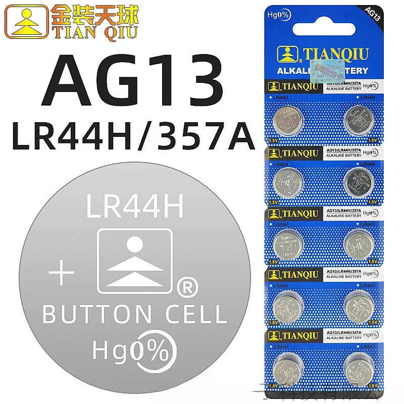 

AG13 Button Cell LR44 A76 357 357A LR1154 SR1154 SR44 GP761.55V Button Battery For Watch Car Key Remote Control Electric Toy