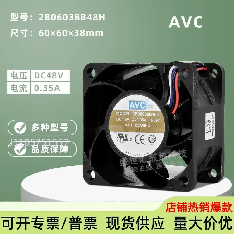 Original AVC 6038 48V 0.35A 6CM Server Radiator PWM Fan for Large Air Volume Applications 2B06038B48H