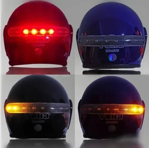 LED Motorcycle Helmet Mount Turn Signal Stop Brake Light For Honda Kawasaki KL