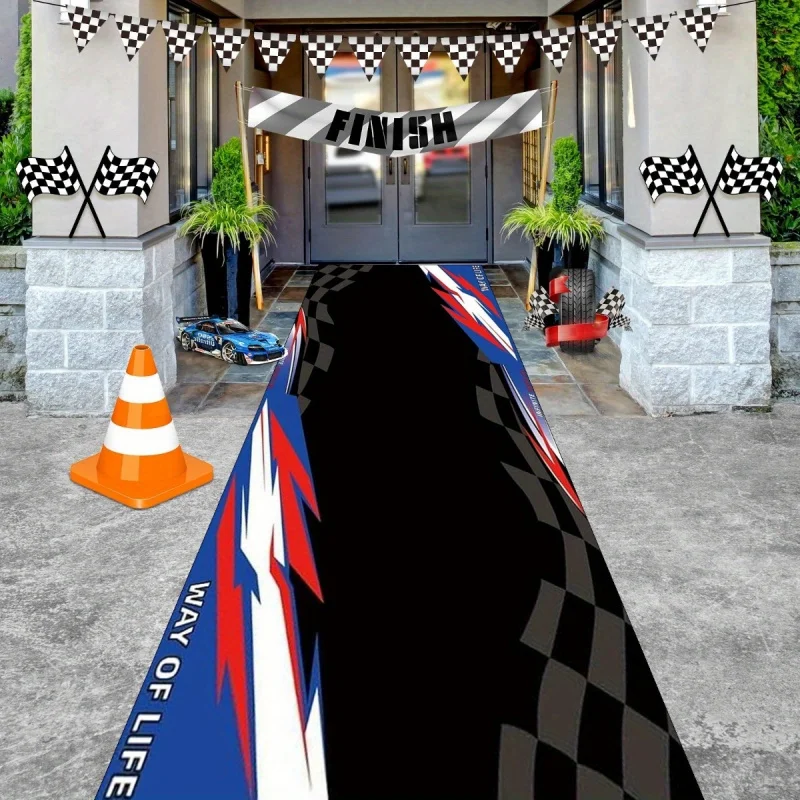 VIKAMA Oil Resistant Wear-Resistant Motorcycle Mat Garage Floor Carpet Racing Style for Workshop Home Decor
