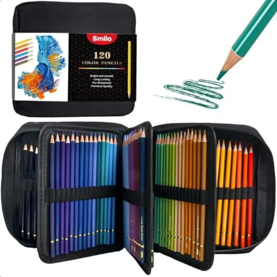 

120Color Profional Colored Pencils Set Soft Core OilBased for Drawing Sketching Shading Blending Vibrant Artist Pencils for Adu