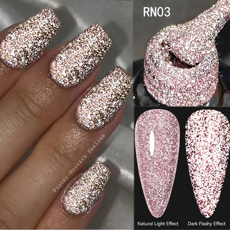 LILYCUTE 7ml Gel Reflexivo Brilhante Esmalte Glitter Neon Semi Permanente UV LED Gel Soak Off Verniz Fluorescente Manicure