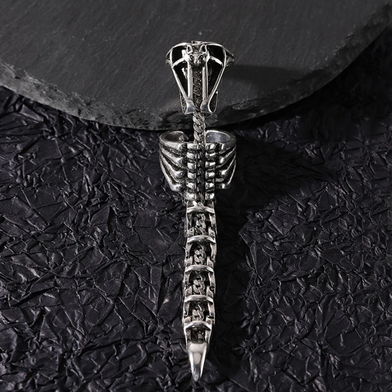 ZB91 Gothic Ring Punk Full Finger RIng Scorpion Ring Joint Full Finger Ring with Adjustable Opening Moving Scorpion Tail Ring