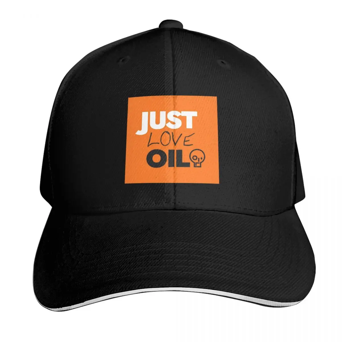 Just Love Oil - Just Stop Oil Parody Baseball Cap Breathable Mesh Back Adjustable Buckle Closure Moisture Wicking Quick Dry