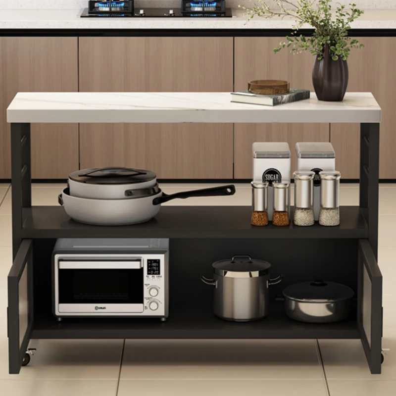 طاولة متوسطة قابلة للإزالة للأثاث الداخلي، سطح منفصل لتناول الطعام والتشغيل، خزانة خزانة مفتوحة متعددة الطبقات #5