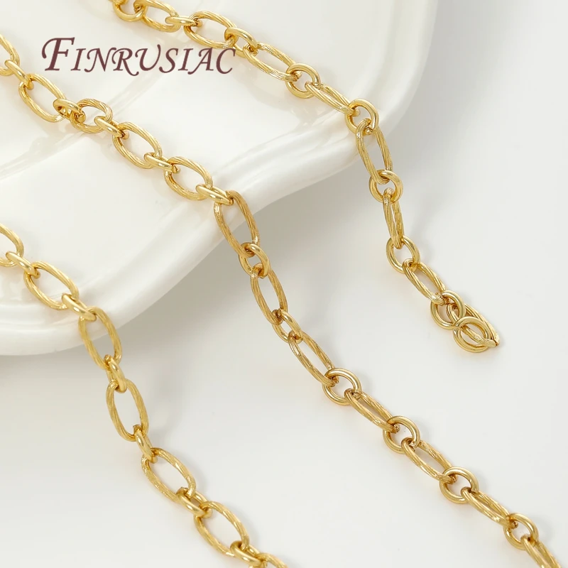 0,5–1 Meter 18 Karat vergoldete Ketten, DIY-Halsketten-Zubehör, dekorative Kette für Schmuckherstellungszubehör, große Ketten im Großhandel – Detail 22