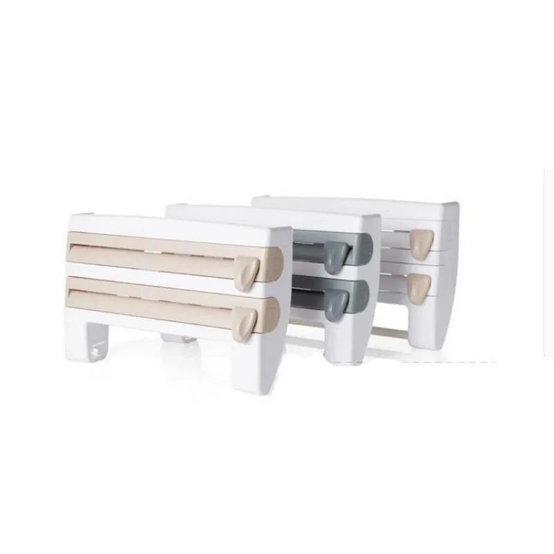 

Kitchen Plastic Wrap Storage Rack with Cutter, Aluminum Foil, Barbecue Paper Storage Rack, Tissue Towel Storage Rack