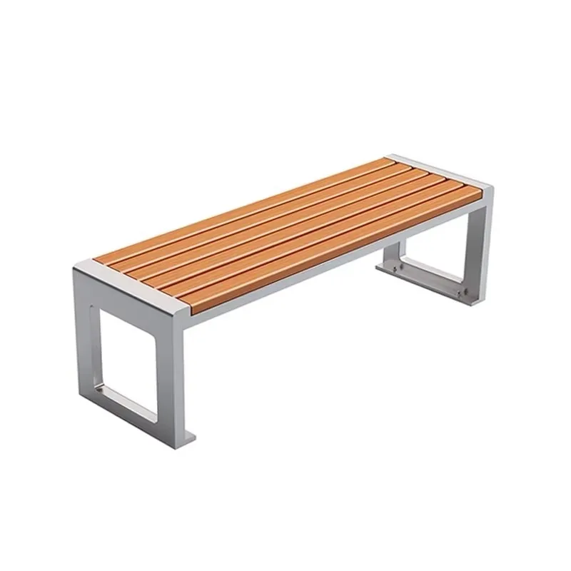 

Modern Anti-Corrosion Stainless Steel Patio Bench Outdoor Leisure Chair Durable Water Resistant Hospital Gym Courtyard Malls