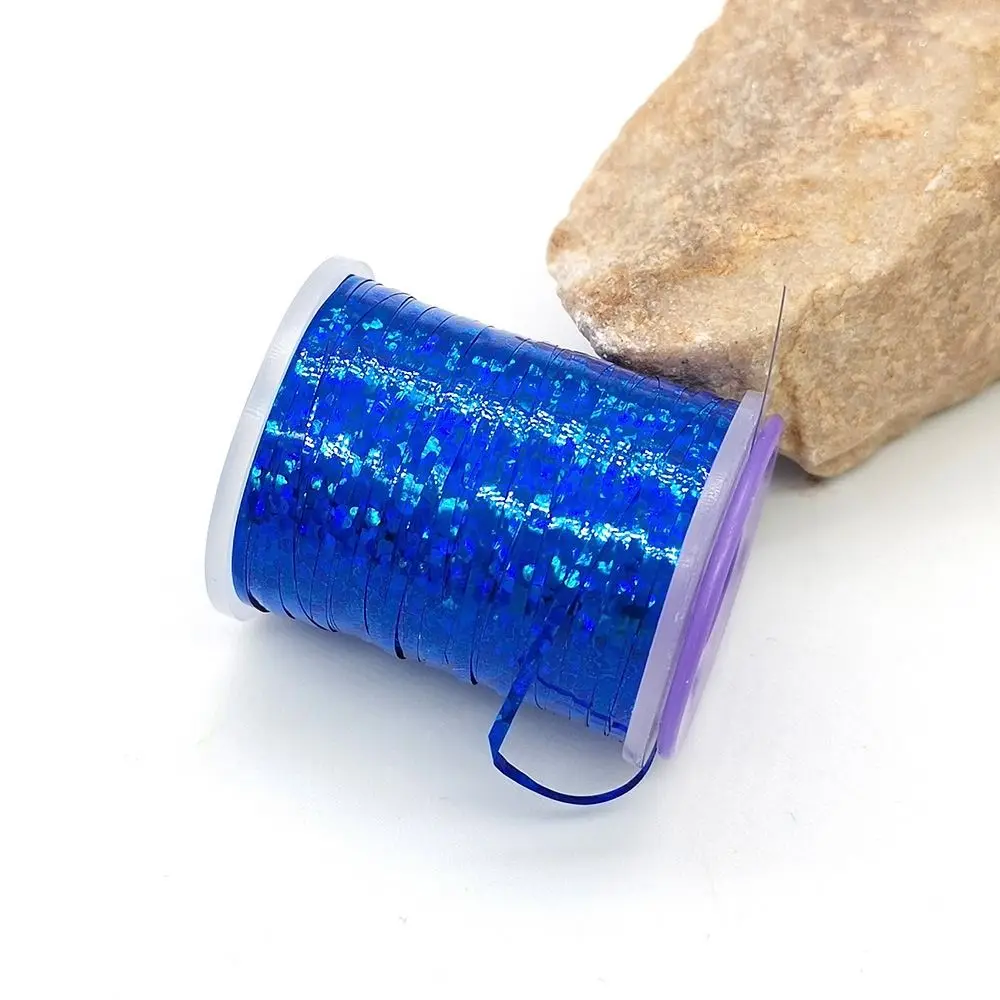 

Fish Accessories Holographic Flat Tinsel 1mm Fly Tying Materials Nymph Thread Small 120Yard Tinsel Flash Streamer Fishing Flies