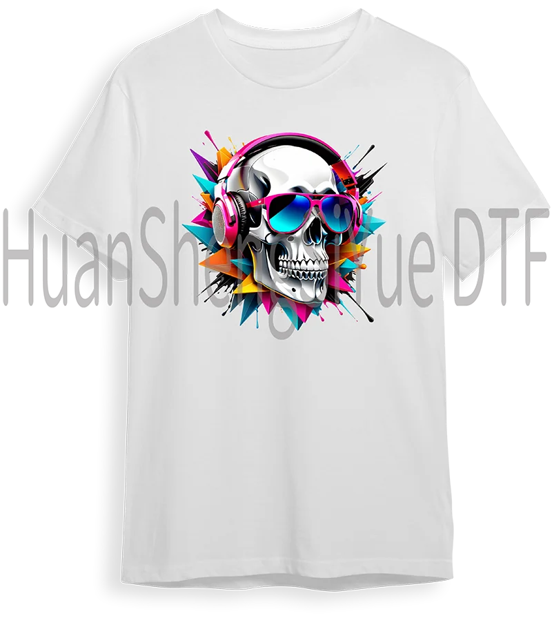 Painted skull Ironing Sticker Clothing DTF Fashion T-shirt Hoodie DIY Hot Transfer Printing Hot Sticker Waterproof