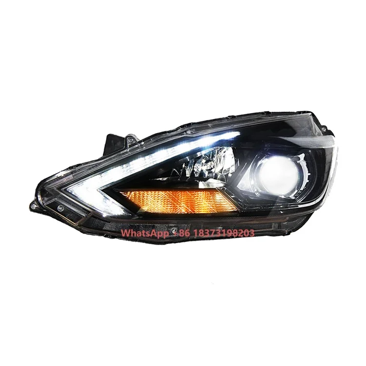 Factory Sales Headlight Modified LED Racing Daytime Running Lights Streamer Turn Lights Lens Headlights for Nissan Sylphy 13-16