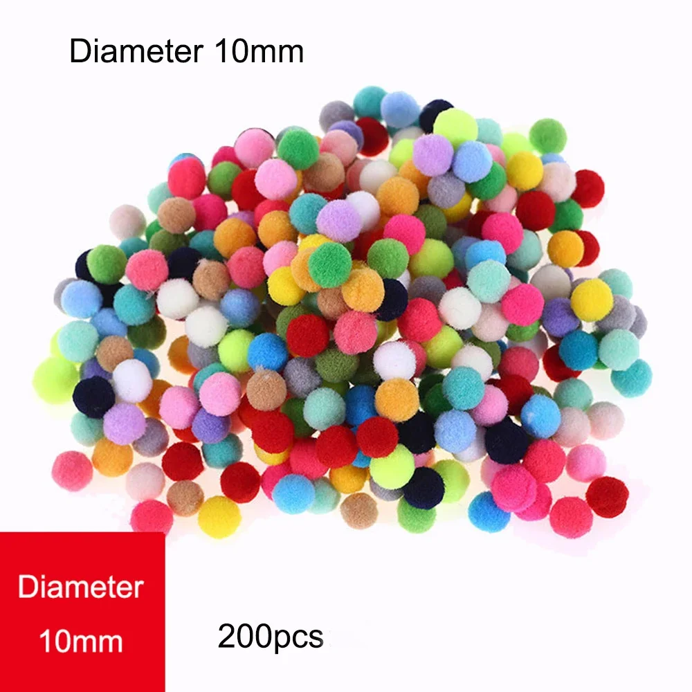 Nowy! 200 sztuk/partia pompon 10mm Mini puszyste miękkie Pom Poms Pompones Ball Furball Handmade rzemiosło DIY dla Home Decor...