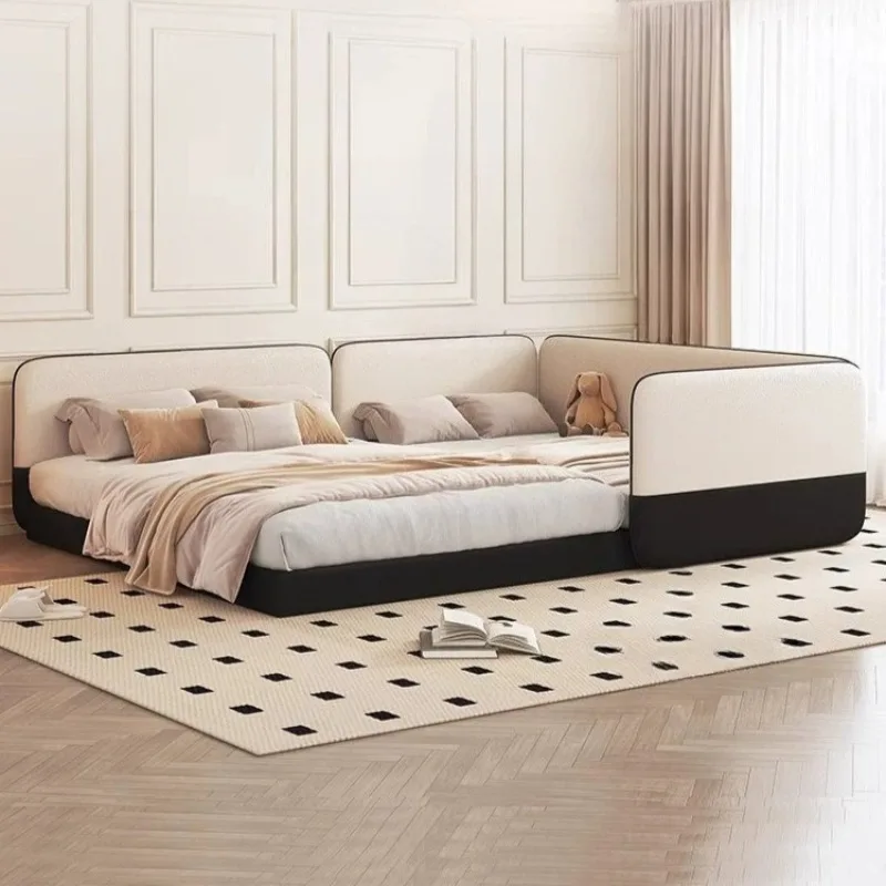 & Kids Room Guardrail Floor Bedroom Beds Headboard Children Family Bed Frames 180x200cm Queen Adults Luxury Home Furniture
