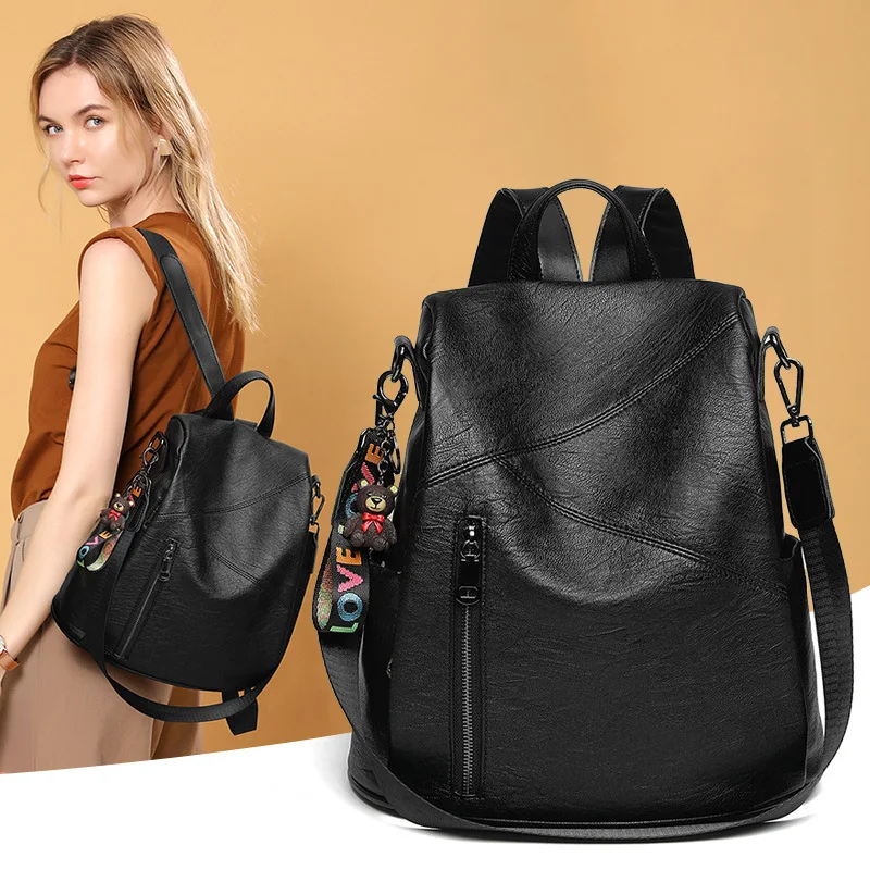 

Anti Theft Women Casual Backpacks Ladies Travel Bag Leather Girl's School Bags Female Shoulder Bags