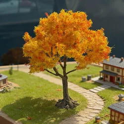 G Ho N scale Model Tree wire trunk Autumn yellow maple tree maple leaf red landscape decoration train railway landscaping layout