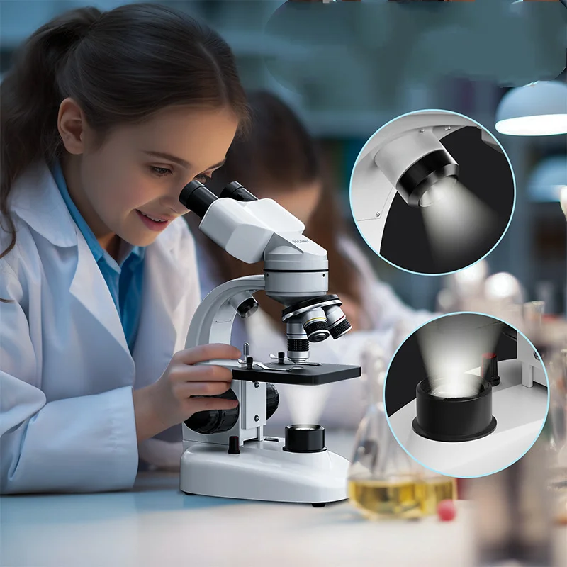 مجهر الأطفال المجهر تجربة علمية تربية عالية الوضوح 40-1000X مجهر الإلكترون #3